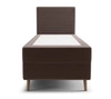 Łóżko kontynentalne Totti 90x200 brązowe stylowe łóżko z pojemnikiem na pościel trójwymiarowa tkanina o wyrazistych prążkach