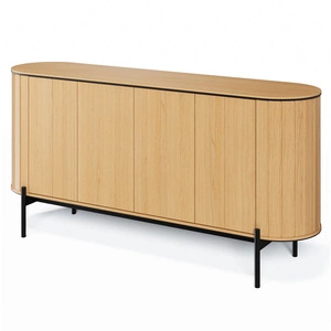 Komoda Rotto 168 cm dąb vincenza idealna komoda do salonu lub sypialni  w stylu nowoczesnym unikalny kształt z zaoblonymi krawędziami