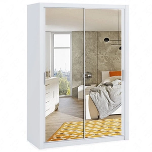 Szafa przesuwna z lustrem Rico 150 cm biała funkcjonalny mebel w stylu klasycznym idealna szafa do sypialni lub garderoby