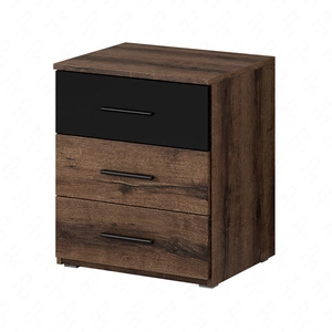Szafka nocna Beta dąb monastery / czarny z szufladami to funkcjonalny mebel w ponadczasowym designie idealna szafka nocna do sypialni