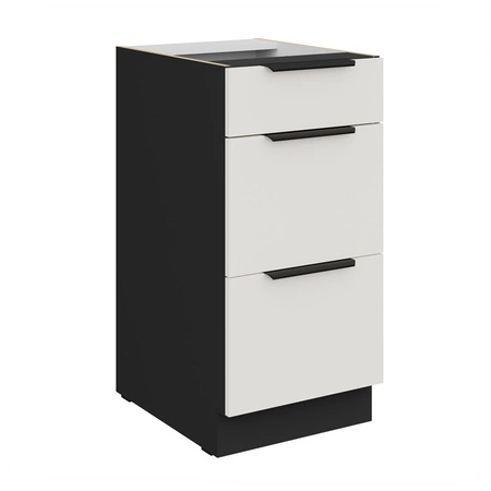 Szafka kuchenna stojąca z szufladami Corato Bl 40 D 3S BB odporna na uszkodzenia wykończenie frontów w technologii anti fingerprint