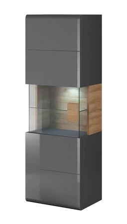 Witryna wisząca Toledo 53 cm antracyt / antracyt połysk / dąb grandson wysoka jakość świetna propozycja do pokoju dziennego