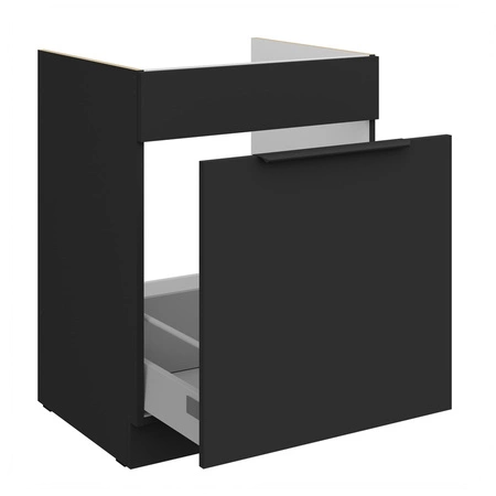 Szafka kuchenna pod zlewozmywak z szufladą Alatri Bl 60 ZL 1S BB fronty szafki kuchennej wykończone w technologii anti fingerprint