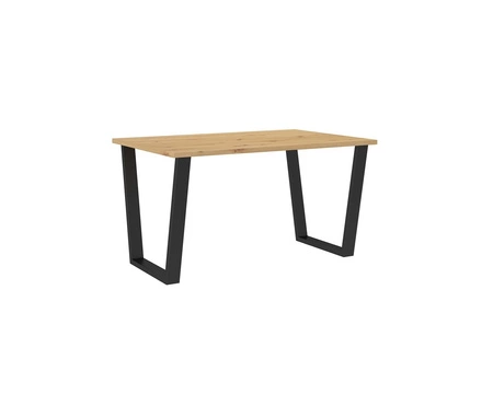 Stół Woburn 138x90 cm dąb artisan / czarny prosta forma mebla wzbogacona o stylowe czarne nogi w stylu loftowym blat odporny na rozlanie cieczy