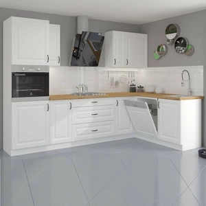 Zestaw mebli kuchennych narożny Snow 285x170 cm idealny do wnętrz w stylu skandynawskim klasycznym i nowoczesnym