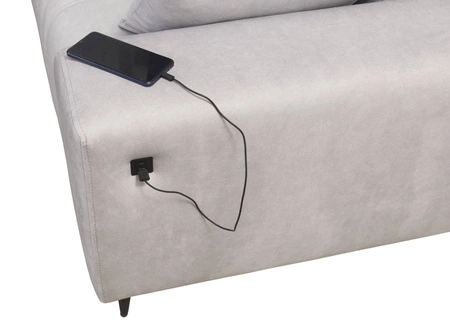 Narożnik z funkcją spania Castel różowy lewostronny komfortowy i stylowy narożnik rozkładany z pojemnikiem na pościel