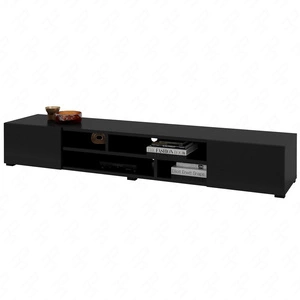 Szafka RTV Coby 208 cm czarna z możliwością powieszenia nowoczesny design szafki pod telewizor