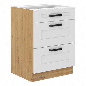 Szafka kuchenna stojąca z szufladami Luis 60 D 3S BB szafka odporna na parę wodną wysoką temperaturę oraz rozlaną ciecz