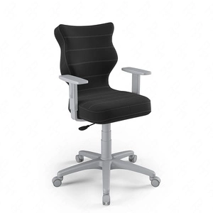 Krzesło do biurka Duo czarne dopasowane do wzrostu 146-176,5 cm ergonomiczne krzesło obrotowe z regulowanymi podłokietnikami