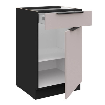 Szafka kuchenna stojąca z szufladą i półką Tarraco 50 D 1F 1S BB metalowe uchwyty krawędziowe szafka odporna na działanie wilgoci i uszkodzenia