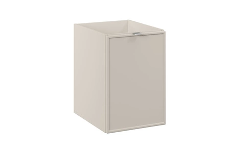 Szafka łazienkowa wisząca Bella 40 cm beżowa funkcjonalna szafka łazienkowa wyposażona w kosz na pranie elegancki frezowany front
