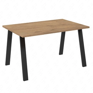 Stół Malden 138x90 cm dąb lancelot / czarny prosta forma mebla wzbogacona o stylowe czarne nogi w stylu loftowym blat odporny na rozlanie cieczy