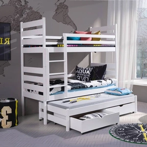 Łóżko piętrowe Tedi 3 osobowe 90x200 cm idealne do pokoju dziecka zapewnia wygodne miejsce do spania nie zajmując dużej powierzchni