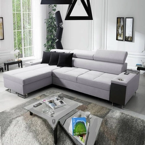 Narożnik z funkcją spania Dafni szary popiel lewostronny pleciony komfort i funkcjonalność podczas codziennego wypoczynku