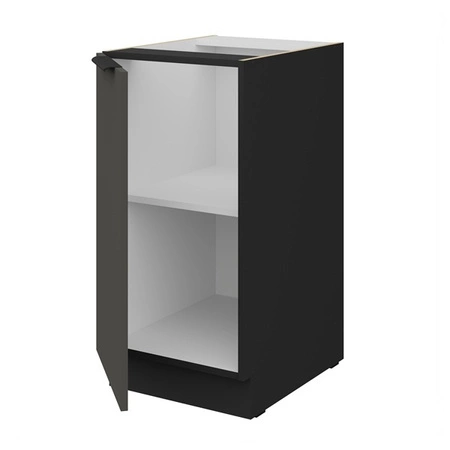 Zestaw mebli kuchennych Aversa Bl 390 cm stylowe szafki kuchenne z frontami wykonanymi w technologii anti fingerprint metalowe uchwyty