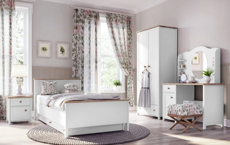 Szafa Story 85 cm biały / dąb nash elegancki design szafy z pojemną i łatwo dostępną szufladą idealny mebel do pokoju dziecięcego