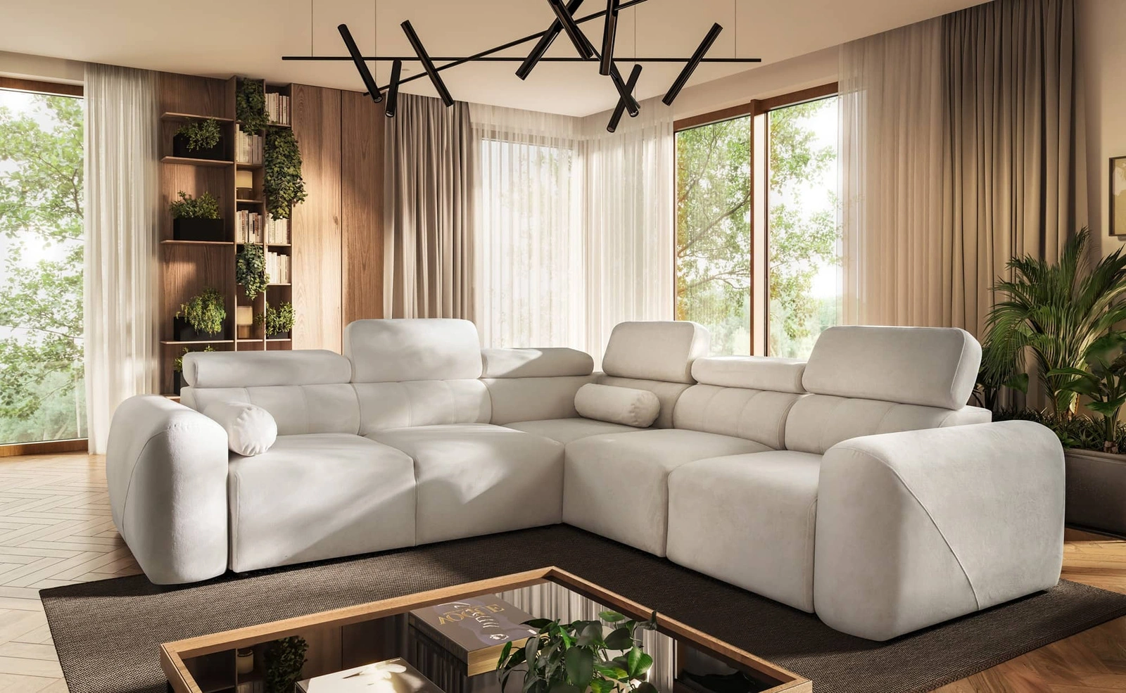 Narożnik z funkcją spania Cantare III Narożniki do salonu Nowoczesne narożniki rozkładane do pokoju dziennego