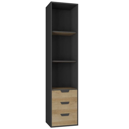 Zestaw mebli dziecięcych Nano zestaw 2 grafit / dąb riviera idealna propozycja do pokoju młodzieżowego w modnym stylu