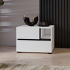 Szafka nocna Cross biała szafka z szufladami do sypialni nowoczesny design prosta forma pojemne szuflady