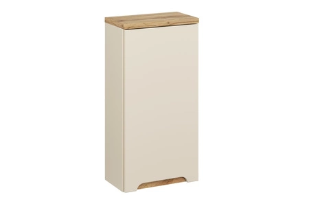 Zestaw mebli łazienkowych Bali beżowy / dąb wotan nowoczesne szafki do łazienki stylowe frezowane uchwyty stabilna podstawa