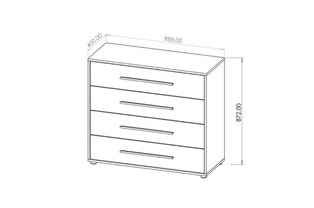 Komoda z szufladami Maxione 99 cm czarna minimalistyczny design klasyczna forma idealna komoda do salonu lub pokoju dziennego