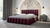 Łóżko tapicerowane Foggo 140x200 burgundowe stylowe łóżko z pojemnikiem na pościel wygodny zagłówek zachwyca eleganckim designem