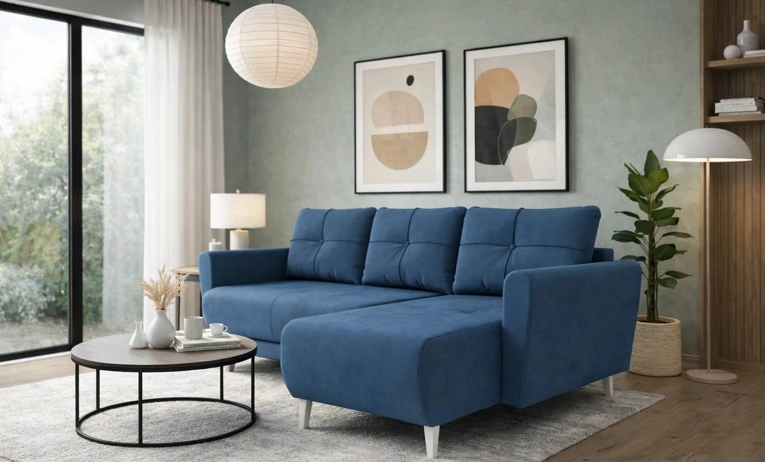 Narożnik z funkcją spania Felicie Narożnik do salonu Narożnik z funkcją spania codziennego