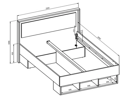 Łóżko Impressio 140x200 cm dąb mauvella / ciemny beżowy nowoczesny styl idealne łóżko z wysokim zagłówkiem do sypialni lub pokoju młodzieżowego