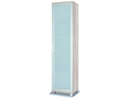 Witryna Maximus 50 cm dąb sonoma jasny nowoczesny design obrzeża wykończone specjalną okleiną elementy z bezpiecznego szkła hartowanego