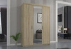 Szafa z lustrem Rene 133 cm dąb sonoma jasny nowoczesny design oraz obrzeża wykończone ABS