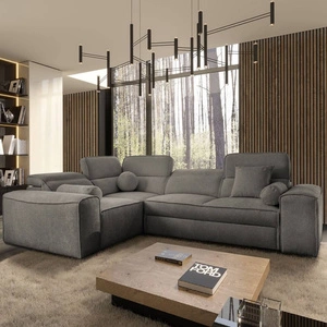 Narożnik z funkcją spania Viano II szary lewostronny designerski narożnik rozkładany idealnie wpisujący się w nowoczesne aranżacje