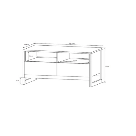 Stolik kawowy Holte dąb grange piaskowy / matera stolik z szufladami nowoczesny design blat odporny na rozlane ciecze