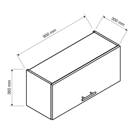 Szafka okapowa Zova W90 OKGR biały / dąb halifax frezowany uchwyt szafka odporna na działanie wilgoci parę wodną i uszkodzenia