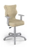 Krzesło do biurka Duo beżowe idealne do wzrostu 146-176,5 cm profilowane siedzisko regulowane podłokietniki łatwo czyszcząca tkanina