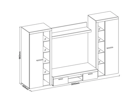 Meblościanka Rene XL beż piaskowy doskonała meblościanka dla miłośników nowoczesnych aranżacji o eleganckim charakterze