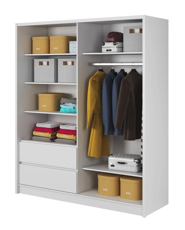 Szafa przesuwna Cento 184 cm biała nowoczesny design szafa idealna do garderoby sypialni lub przedpokoju