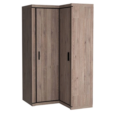 Zestaw mebli do salonu Dallas dąb truflowy / czarny elegancka stylistyka mebli wzbogacona o stylowe czarne dodatki oryginalny kształt