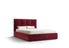Łóżko tapicerowane Aresa 160x200 z pojemnikiem bordowy w nowoczesnym skandynawskim stylu z wygodnym zagłówkiem