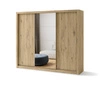 Szafa przesuwna z lustrem Idea 250 cm san remo jasny estetycznie wykonana szafa do sypialni lub pokoju młodzieżowego srebrne uchwyty
