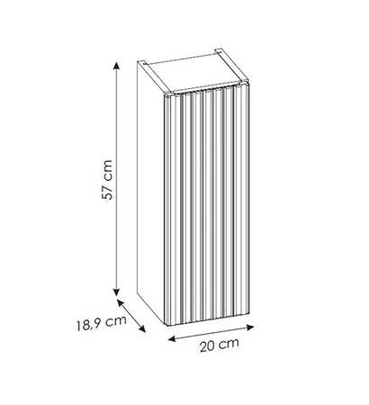 Szafka łazienkowa wisząca Nova 20 cm czarna wąska szafka odporna na działanie wilgoci doskonale dopełni aranżację ryflowany front
