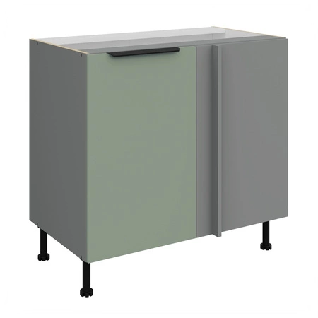 Szafka kuchenna narożna dostawiana Treviso Ant 105 ND 1F BB prawa fronty szafki kuchennej wykończone w technologii anti fingerprint