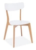 Krzesło drewniane Mosso 43x41 cm dąb / białe designerskie krzesło do kuchni oraz jadalni w stylu skandynawskim
