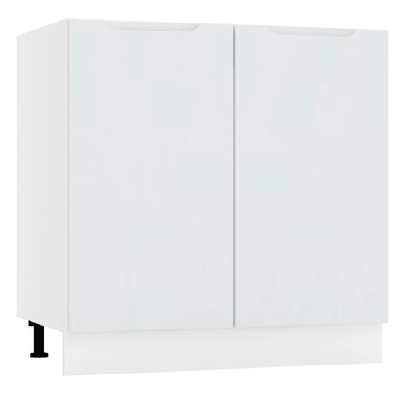 Zestaw mebli kuchennych Zova 240 cm biały / jasny szary meble do kuchni odporne na wilgoć parę wodną i uszkodzenia frezowane uchwyty