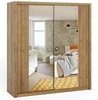 Szafa przesuwna z lustrem Rico 200 cm dąb artisan funkcjonalny mebel w stylu klasycznym szafa dedykowana do sypialni lub przedpokoju