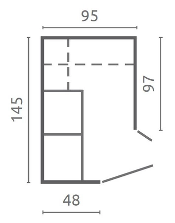 Szafa narożna Nano grafit / dąb riviera idealna do garderoby bardzo użytkowa oraz posiada nowoczesny wygląd