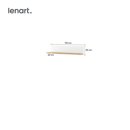 Półka Story 110 cm biały / dąb nash praktyczna półka ścienna idealna do pokoju dziecięcego w minimalistycznym tonie