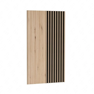 Panel ścienny dekoracyjny z lamelami Cali 80 cm dąb artisan / czarny nowoczesny design stylowe wykończenie salonu