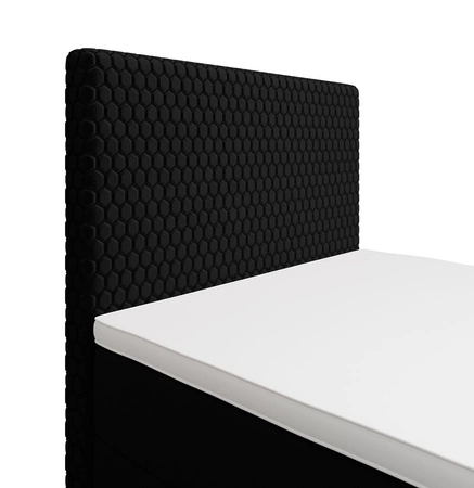 Łóżko kontynentalne Fargo 100x200 czarne w nowoczesnym skandynawskim stylu z tapicerowanym zagłówkiem łóżko z pojemnikiem