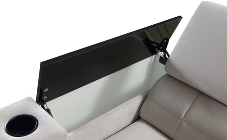 Narożnik z funkcją spania Belvi IV szary lewostronny elegancki i stylowy narożnik rozkładany do salonu praktyczny schowek w boczku