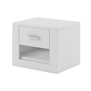 Szafka nocna Arti biała elegancka szafka z szufladą do sypialni funkcjonalny mebel w ponadczasowym designie